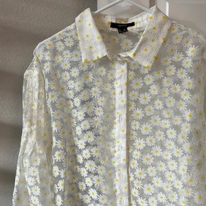 Daisies Floral Button Down Shirt